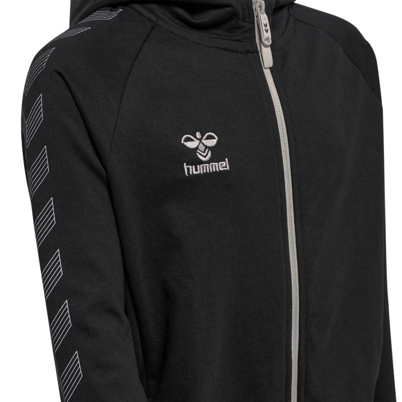 Sweat a Capuche Hummel Move Grid Cotton Zip Enfant Noir | 463327-389