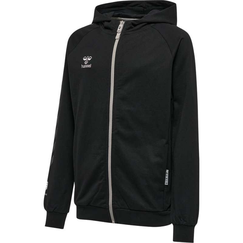 Sweat a Capuche Hummel Move Grid Cotton Zip Enfant Noir | 463327-389