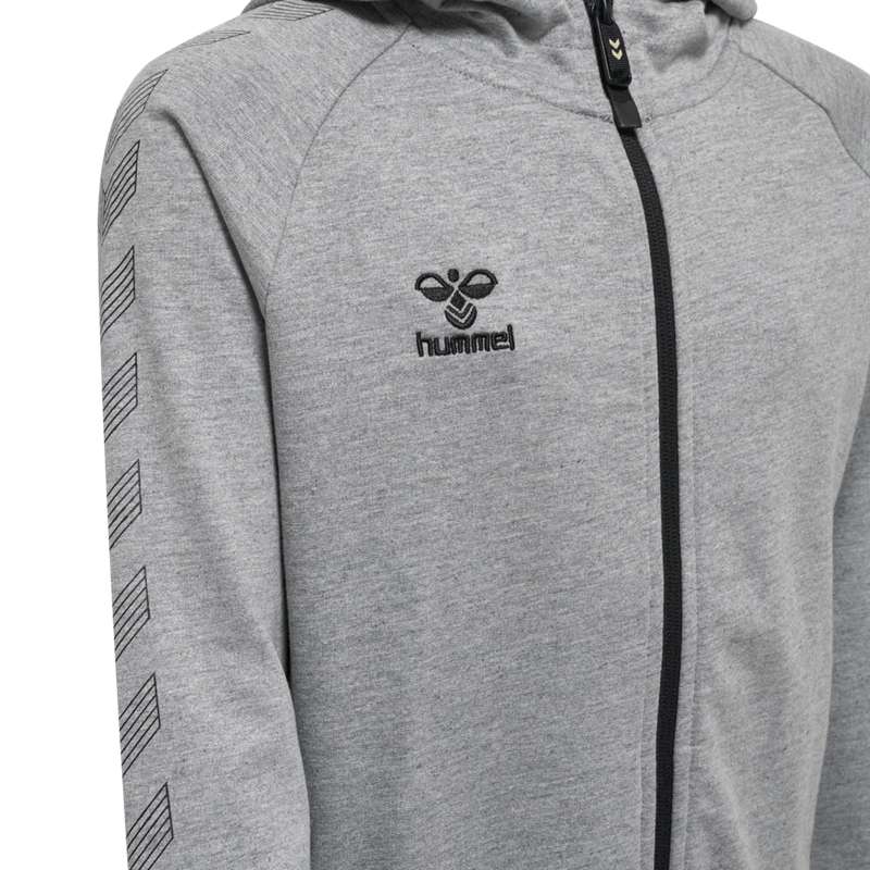 Sweat a Capuche Hummel Move Grid Cotton Zip Enfant Grise | 886841-849