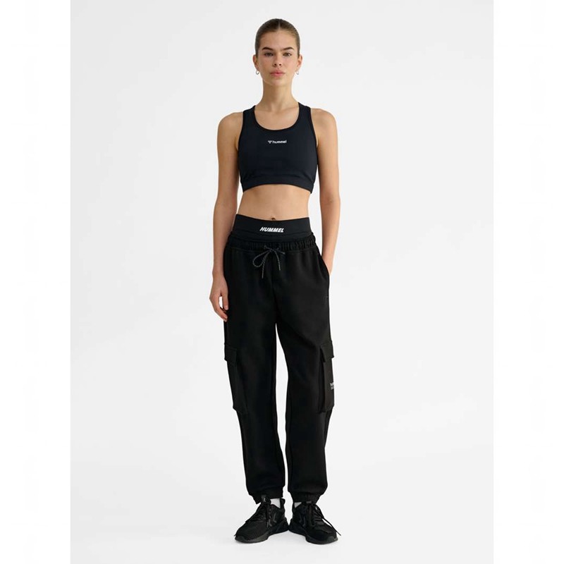 Sweat a Capuche Hummel Tech Fleece Loose Cargo Femme Noir | 592442-710