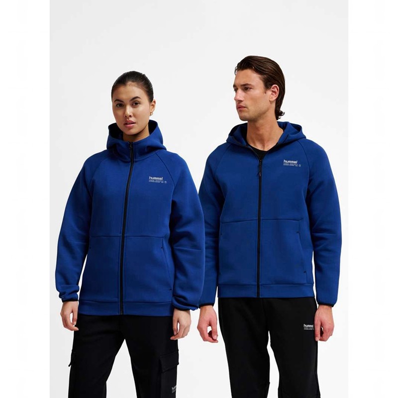 Sweat a Capuche Hummel Tech Fleece Regular Zip Homme Bleu | 776353-913