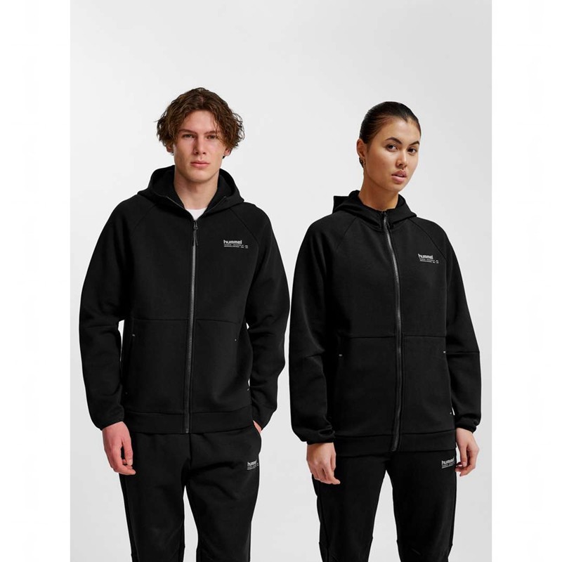 Sweat a Capuche Hummel Tech Fleece Regular Zip Homme Noir | 092904-872