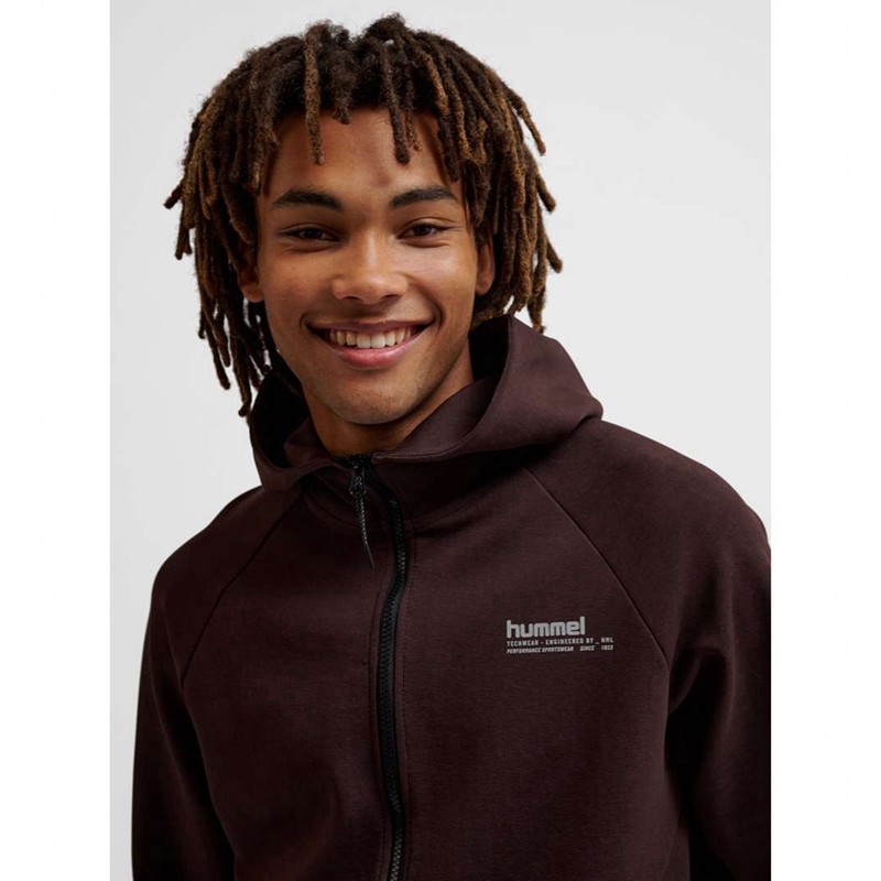 Sweat a Capuche Hummel Tech Fleece Regular Zip Homme Chocolat | 082898-946