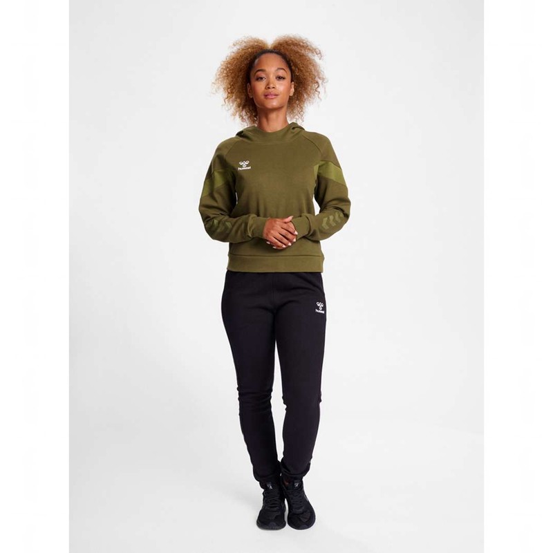 Sweat a Capuche Hummel Travel Sweat Femme Vert Olive | 870311-816
