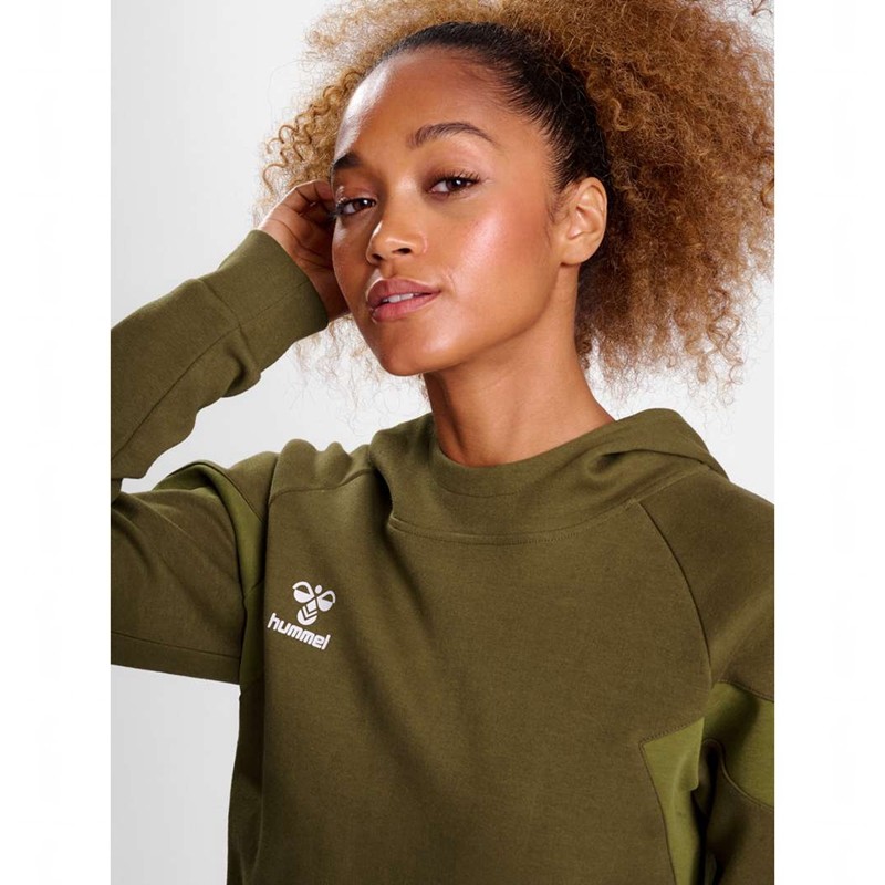 Sweat a Capuche Hummel Travel Sweat Femme Vert Olive | 870311-816