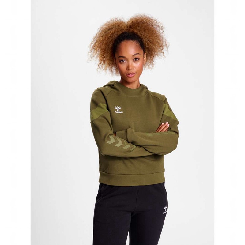 Sweat a Capuche Hummel Travel Sweat Femme Vert Olive | 870311-816