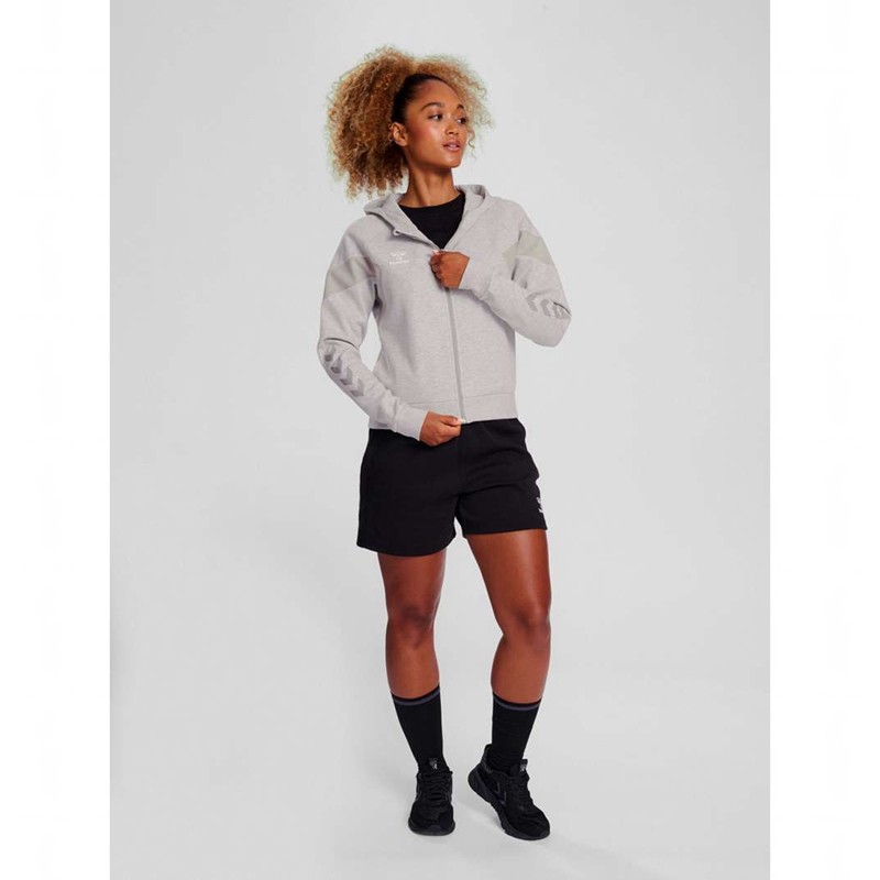 Sweat a Capuche Hummel Travel Zip Femme Grise | 219536-799