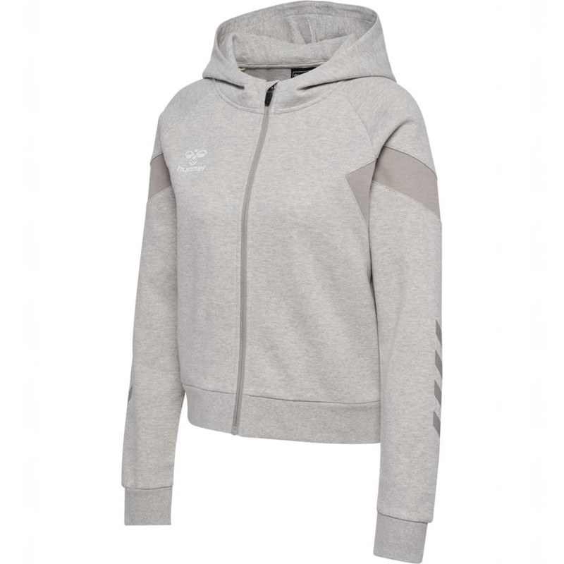 Sweat a Capuche Hummel Travel Zip Femme Grise | 219536-799
