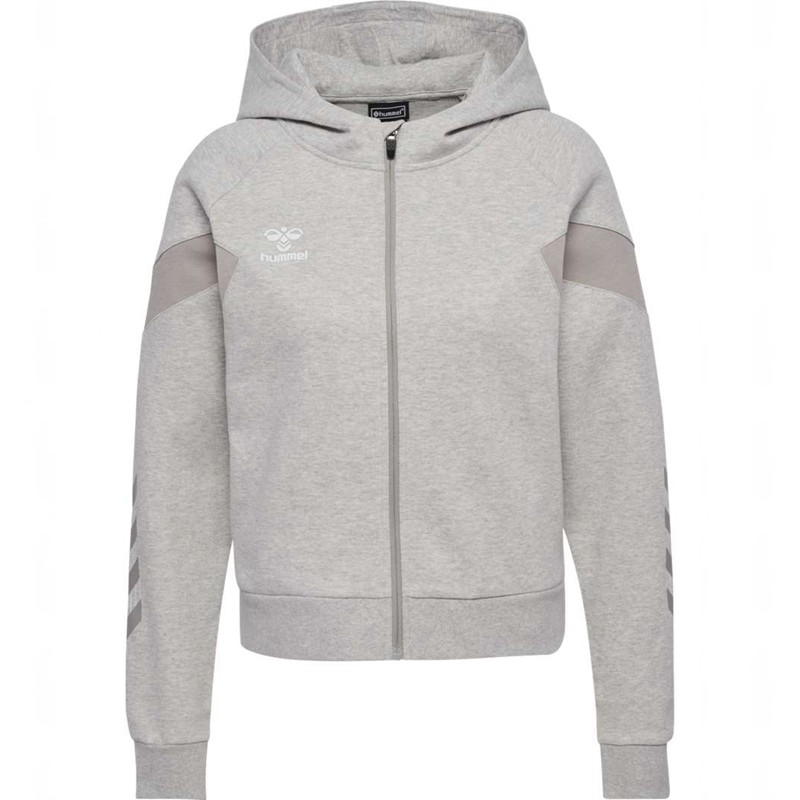 Sweat a Capuche Hummel Travel Zip Femme Grise | 219536-799