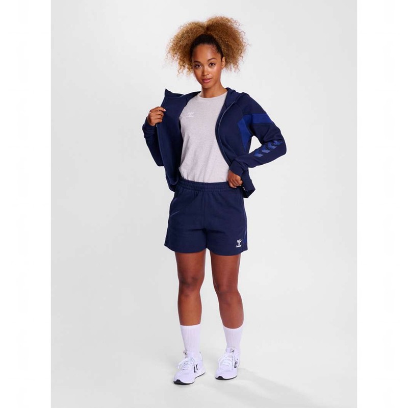 Sweat a Capuche Hummel Travel Zip Femme Bleu Marine | 380819-246