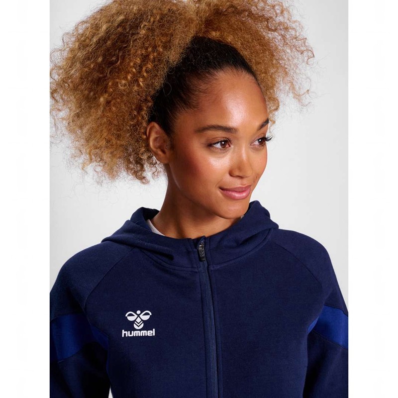 Sweat a Capuche Hummel Travel Zip Femme Bleu Marine | 380819-246