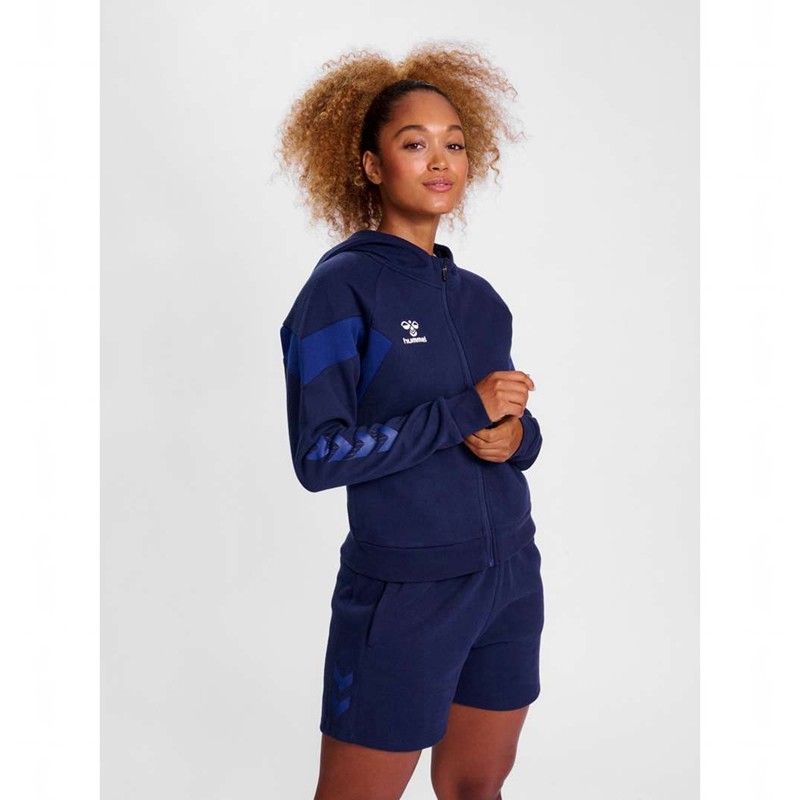 Sweat a Capuche Hummel Travel Zip Femme Bleu Marine | 380819-246