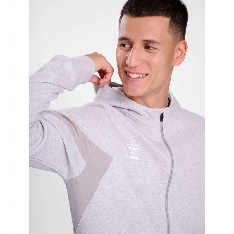 Sweat a Capuche Hummel Travel Zip Homme Grise | 301772-858