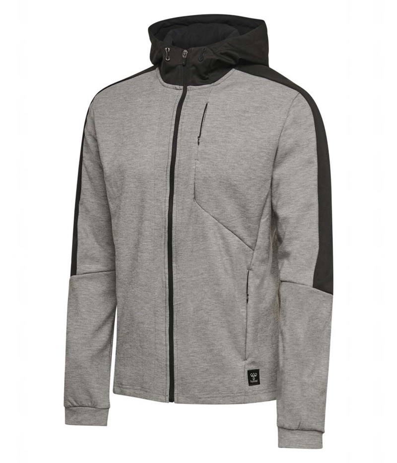 Sweat a Capuche Hummel Tropper Zip Homme Grise | 137600-703
