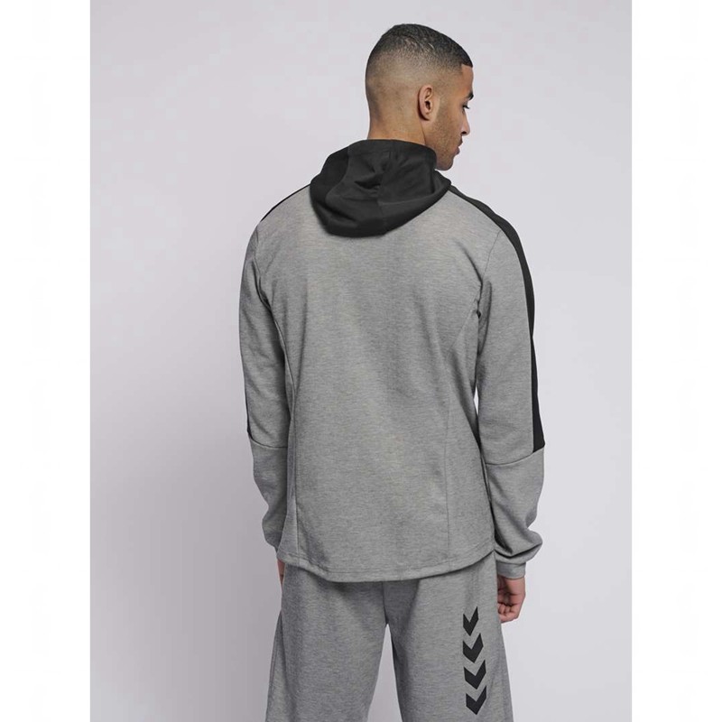 Sweat a Capuche Hummel Tropper Zip Homme Grise | 137600-703