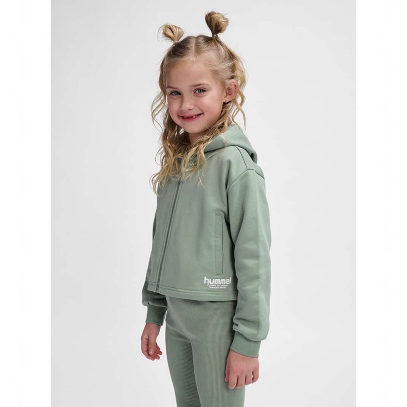 Sweat a Capuche Hummel Zippi Zip Enfant Vert | 373352-078