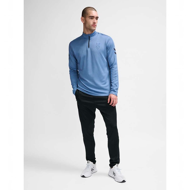 Sweats Hummel Active Pl Half Zip Homme Bleu | 389705-737