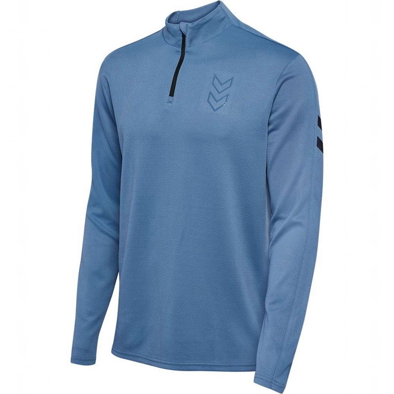 Sweats Hummel Active Pl Half Zip Homme Bleu | 389705-737