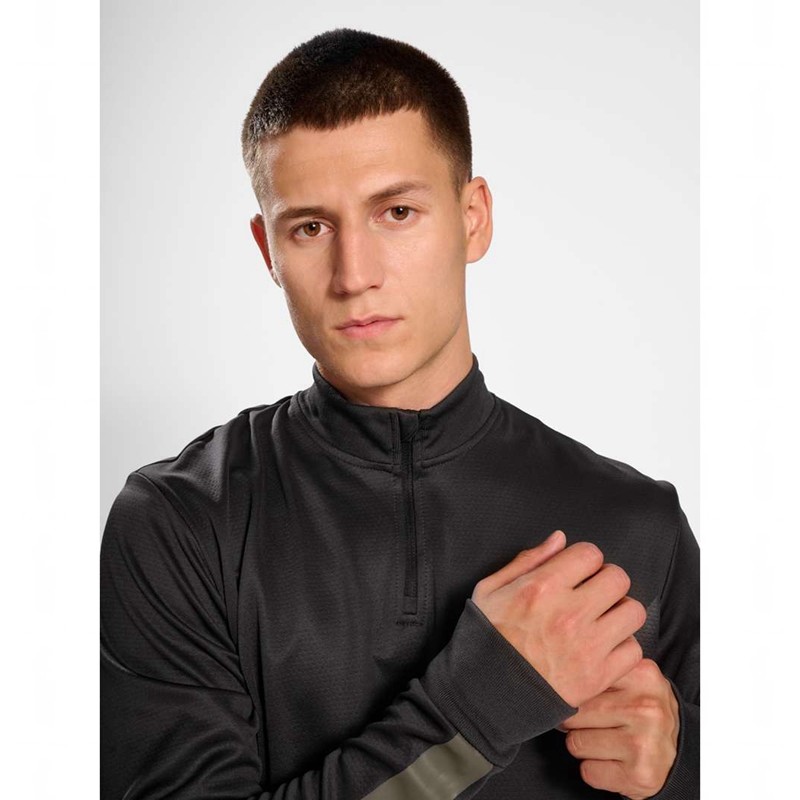 Sweats Hummel Active Pl Half Zip Homme Noir | 521471-961