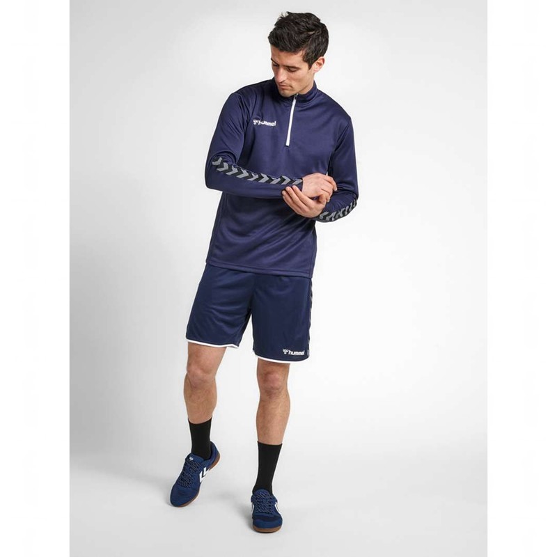 Sweats Hummel Authentic Half Zip Homme Bleu Marine | 532450-288