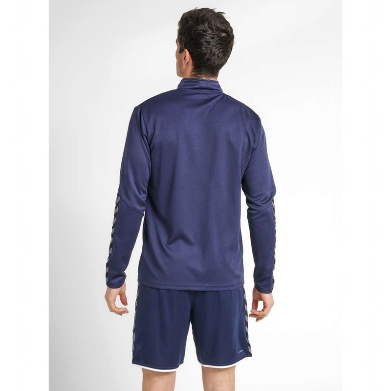 Sweats Hummel Authentic Half Zip Homme Bleu Marine | 532450-288