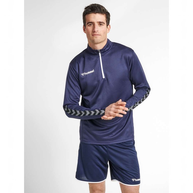 Sweats Hummel Authentic Half Zip Homme Bleu Marine | 532450-288