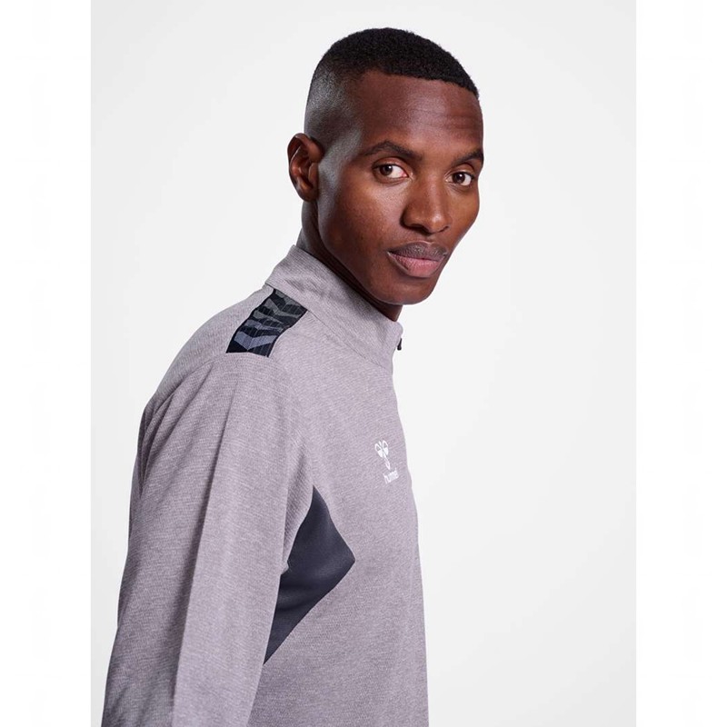 Sweats Hummel Authentic Half Zip Sweat Homme Grise | 857595-763