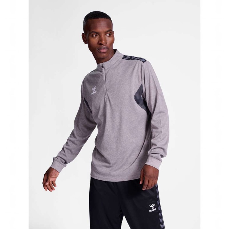 Sweats Hummel Authentic Half Zip Sweat Homme Grise | 857595-763
