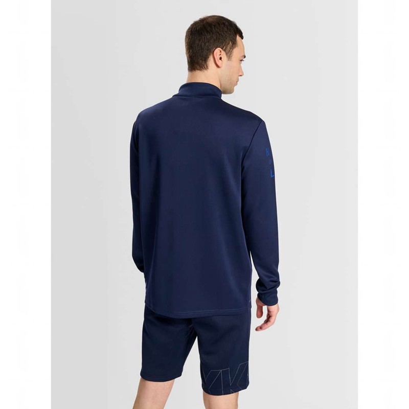 Sweats Hummel Court Half Zip L/S Homme Bleu Marine | 468047-514