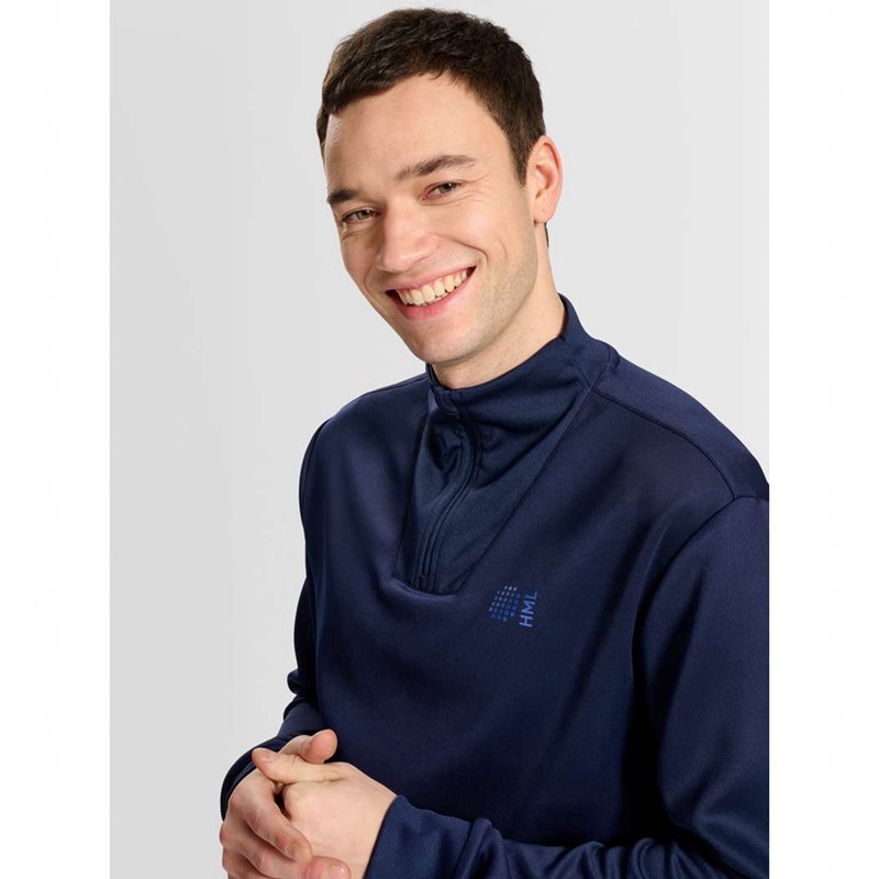 Sweats Hummel Court Half Zip L/S Homme Bleu Marine | 468047-514