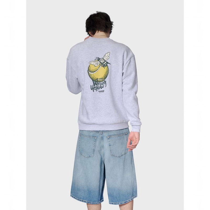 Sweats Hummel Loose Crew Wrong Yellow Homme Grise | 468849-367