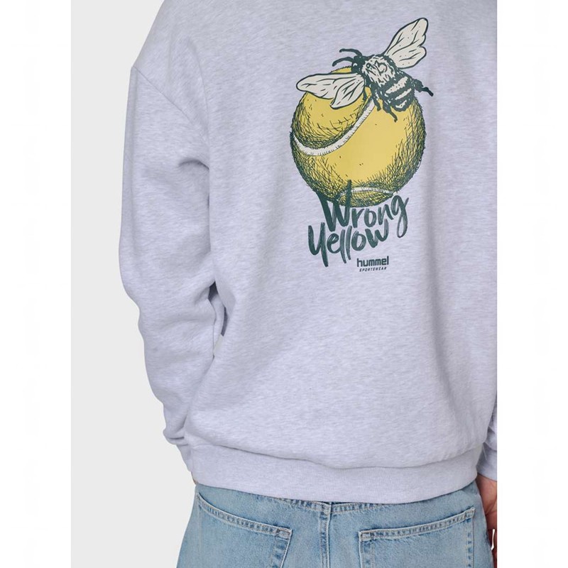 Sweats Hummel Loose Crew Wrong Yellow Homme Grise | 468849-367