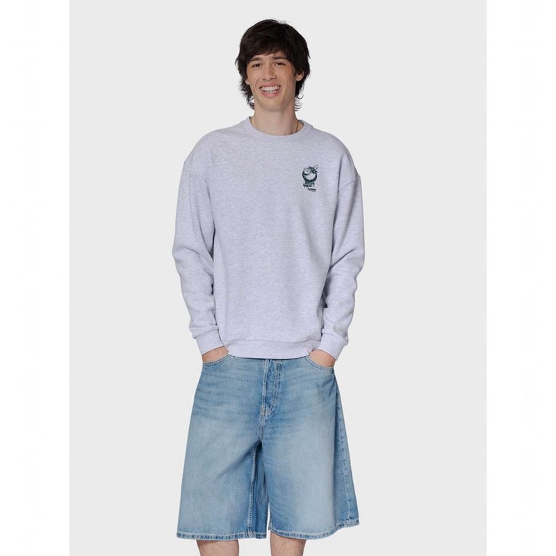 Sweats Hummel Loose Crew Wrong Yellow Homme Grise | 468849-367