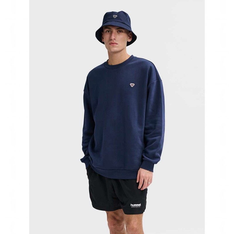 Sweats Hummel Loose Crewneck Bee Femme Bleu Marine | 833452-813