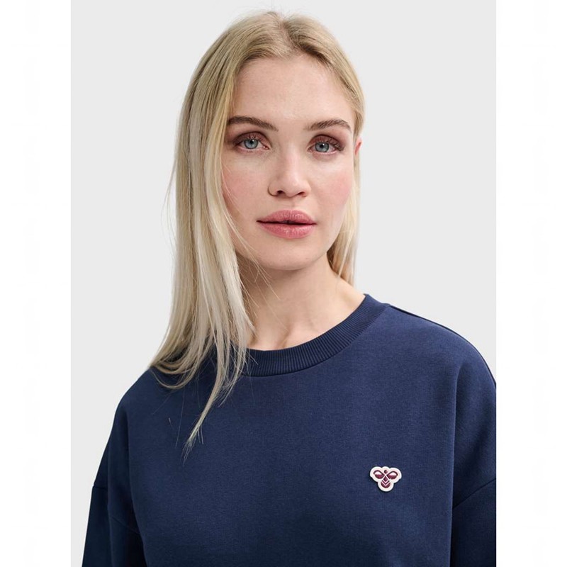 Sweats Hummel Loose Crewneck Bee Femme Bleu Marine | 833452-813