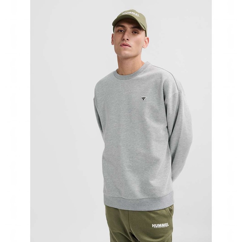 Sweats Hummel Loose Crewneck Bee Homme Grise | 250689-389