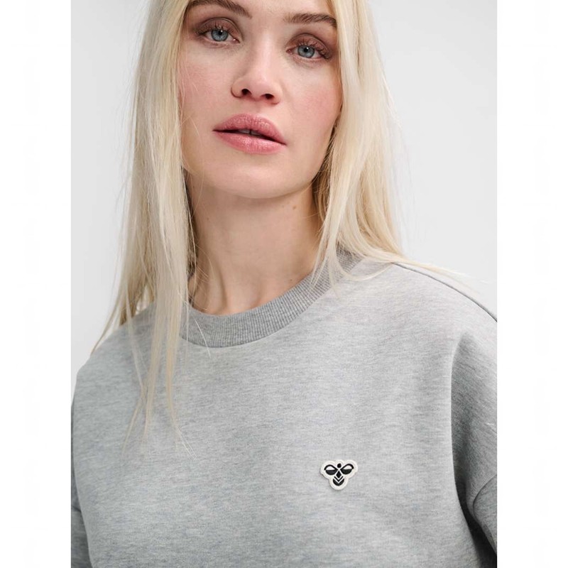 Sweats Hummel Loose Crewneck Bee Homme Grise | 250689-389