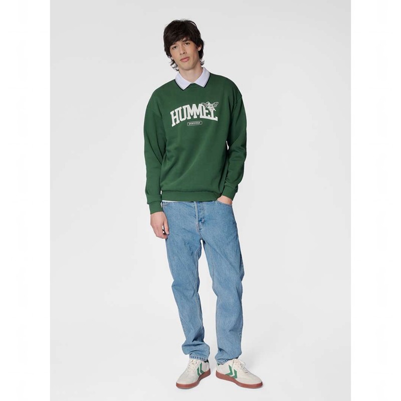 Sweats Hummel Loose Crewneck University Bee Femme Vert | 871791-733