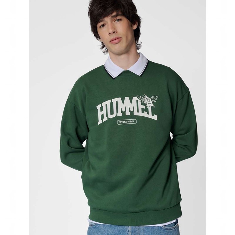 Sweats Hummel Loose Crewneck University Bee Femme Vert | 871791-733