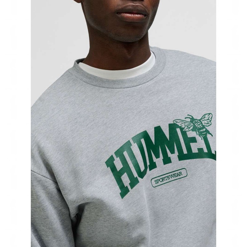 Sweats Hummel Loose Crewneck University Bee Femme Grise | 215836-584