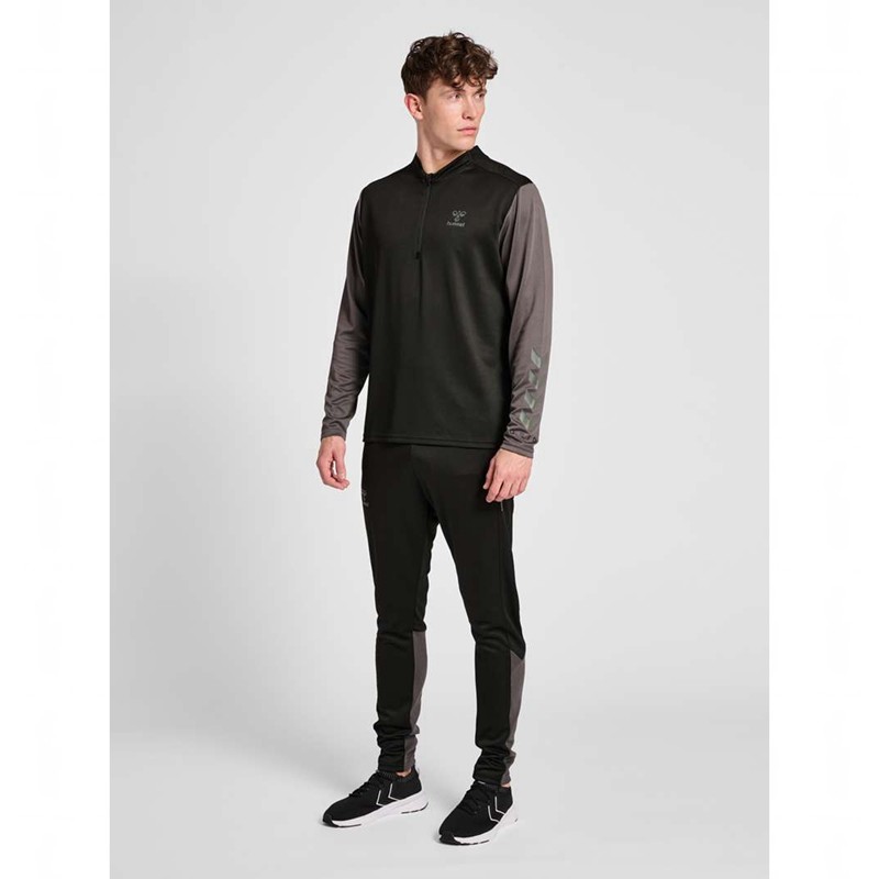 Sweats Hummel Ongrid 1/2 Zip Poly Sweat Homme Noir | 838560-043