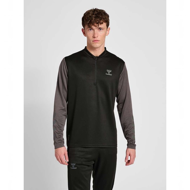Sweats Hummel Ongrid 1/2 Zip Poly Sweat Homme Noir | 838560-043