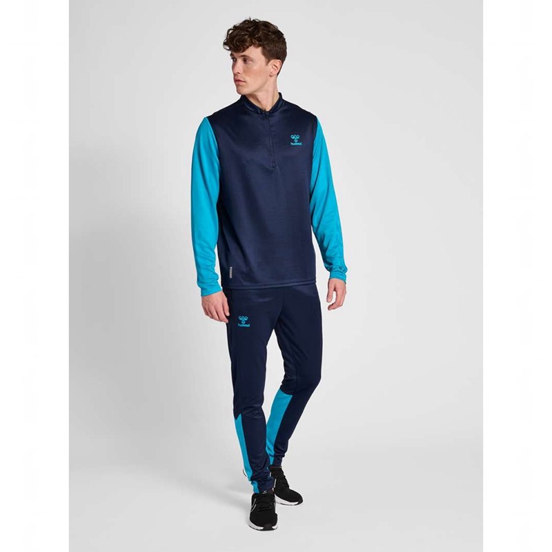 Sweats Hummel Ongrid 1/2 Zip Poly Sweat Homme Bleu Marine | 074333-723