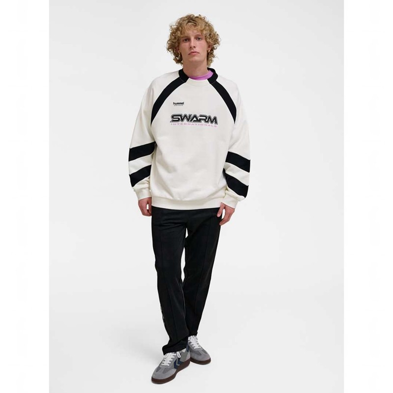 Sweats Hummel Oversized Crew Sportswear Swarm Femme Blanche | 481686-929