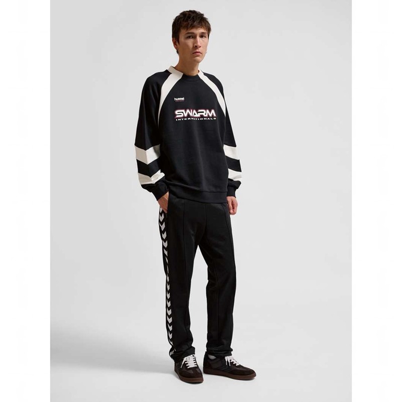 Sweats Hummel Oversized Crew Sportswear Swarm Homme Noir | 708273-924
