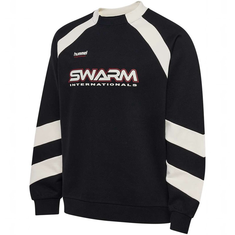 Sweats Hummel Oversized Crew Sportswear Swarm Homme Noir | 708273-924