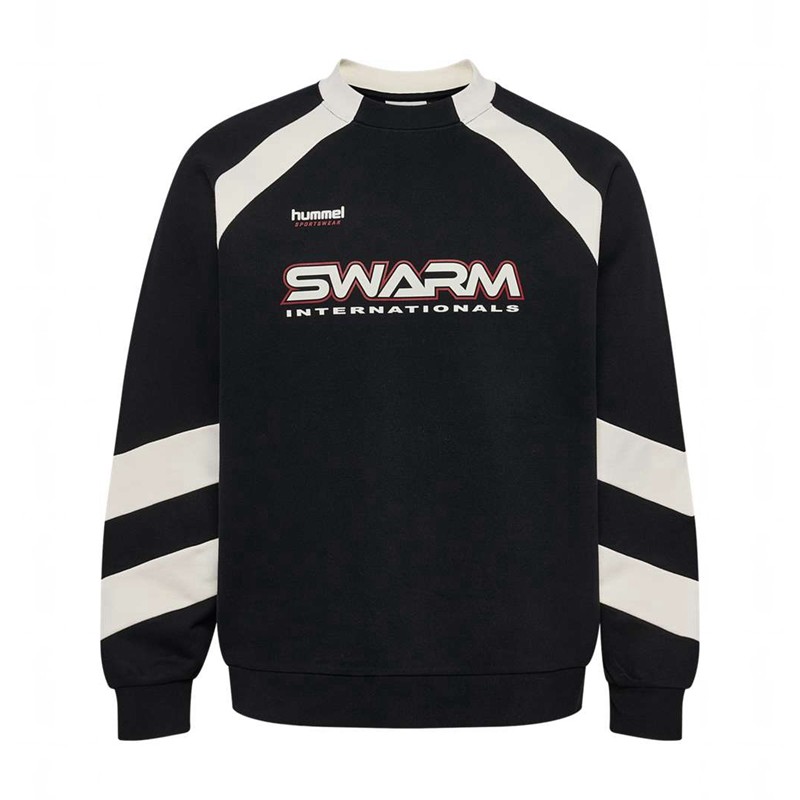 Sweats Hummel Oversized Crew Sportswear Swarm Homme Noir | 708273-924