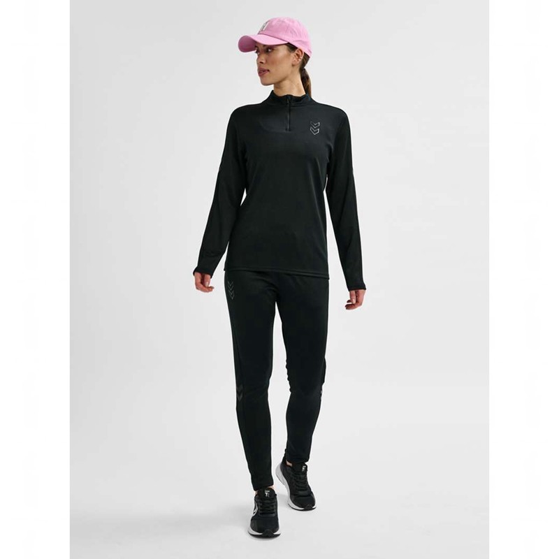 T Shirts Hummel Active Pl Half Zip Femme Noir | 266307-655