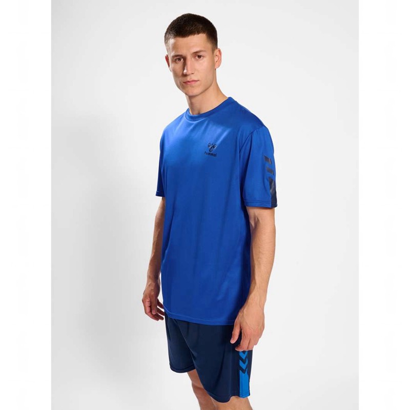 T Shirts Hummel Active Pl Jersey S/S Homme Bleu | 816687-092