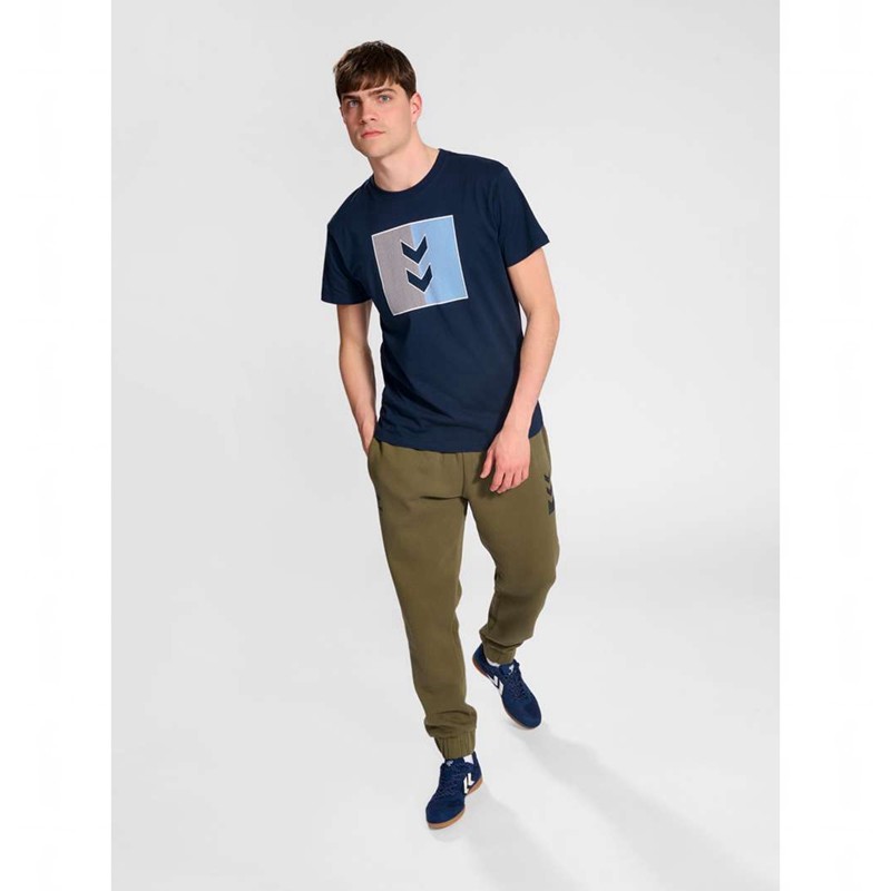T Shirts Hummel Active Stripe Co S/S Homme Bleu Marine | 939550-575